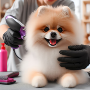 cachorro sendo tosado